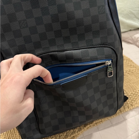 Louis Vuitton Josh Graphite Backpack with Neon Blue Lining - Limited Edition - Picture 11 of 11